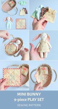 the instructions to make a mini bunny sewing kit