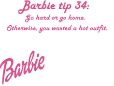 a birthday card with the words barbie written in pink ink on it, and an image of