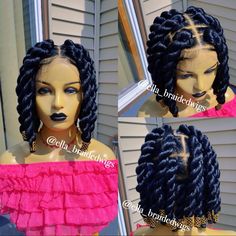 Color #1 Jumbo Twists Full Lace Wig Shoulder Length Twists Shoulder Length, Shoulder Length Twists, Jumbo Twists, Twist Box Braids, Black Hair Updo Hairstyles, Senegalese Twists, Haute Hair, Wig For Black Women, African Hair Braiding Styles