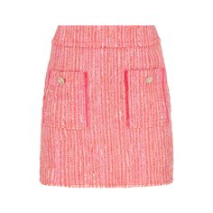 Mini skirt with front pockets in pink tweed fabric. Main fabric: 42% CO, 30% PL, 14% PC, 11% PA, 1% VI, 1% LI, 1% AF Lining: 100% viscose Main fabric: 42% CO, 30% PL, 14% PC, 11% PA, 1% VI, 1% LI, 1% AF Lining: 100% viscose Dry cleaning Pink Tweed Skirt For Spring, Feminine Pink Lined Mini Skirt, Spring Pink Tweed Skirt, Pink Plaid Tweed Skirt, Luxury Pink Mini Skirt, Pink Tweed, Tweed Skirt, Stocking Fillers For Her, Tweed Fabric