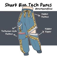 the diagram shows how shark bite tech pants are made and what they mean to be