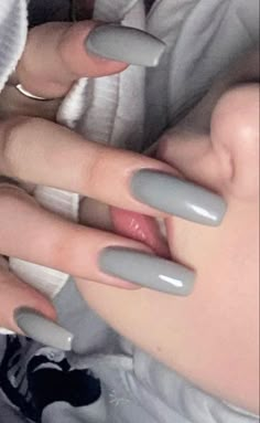 Matted Nails, Grey Acrylic Nails, Nail Paint Shades, Punk Nails, Gray Nails, Soft Nails, Minimalist Nails, Fire Nails, Dream Nails