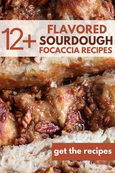 the cover of 12 flavored sourdough focaccia recipes is shown