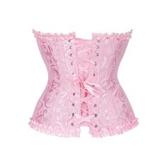 Experience ultimate luxury with our Pink Gothic Ruffle Trim Hourglass Overbust Corset. This corset, featuring an overbust style, eyelet lace-up back, and plastic boning for support, creates a flawless hourglass shape. The delicate ruffle trim adds a touch of elegance. Crafted from high-quality polyester and spandex blend, this corset exudes confidence and glamour. Perfect for those seeking an exclusive and sophisticated look. Overbust style Eyelet lace-up back Plastic boning for support Creates Bustier Lingerie, Top Bustier, Vintage Corset, Gothic Corset, Floral Lace Tops, Overbust Corset, Satin Lingerie, Corset Lace, Corsets And Bustiers