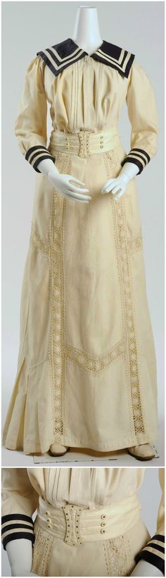 Two-piece tennis dress for ladies, around 1903. Collection of Wien Museum (photos: Christa Losta), via Google Cultural Institute and Europeana Fashion Tumblr. 1903 Fashion, Tumblr Dress, 1900s Costume, 1900's Fashion, Museum Photos, 1900 Fashion, Dress For Ladies, Fashion Tumblr, 1900s Fashion