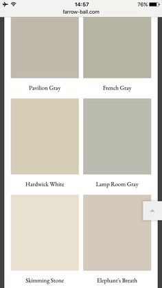 the different shades of paint that are available for each room in this house, including gray and