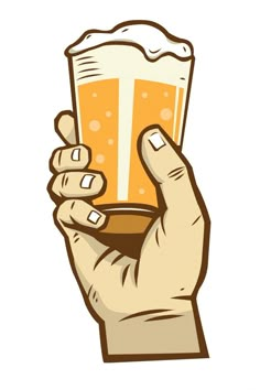 hand holding up a glass of beer