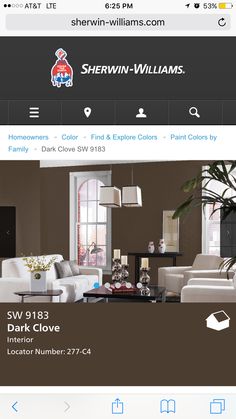 the website for sherwinn - williams furniture is displayed in red and white colors