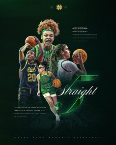 the poster for the basketball team's upcoming game, straight 2 is shown in green