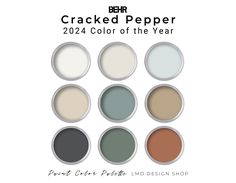 the color scheme for cracked pepper is shown in several different colors