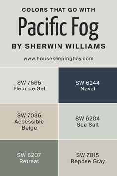 Colors That Go With SW 9627 Pacific Fog Accessible Beige Sw, Accessible Beige, Sherwin Williams, Paint Color, Paint Colors, Paint, Paint Colours