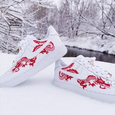 Choose 1 or 2 sets of dragon decals! Shoes Are Not Included Decals are very high quality and come with easy to use instructions for heat transfer application. They are durable and waterproof. Please send a message if you have any questions :) Painted Adidas, Dragon Air, Painted Nikes, Shoes Air Force, Nike Shoes Air Force, Nike Shoes Air, Nike Slides, Shoe Ideas, Girly Shoes