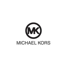 michael kors's logo is shown in black and white, with the letter k inside