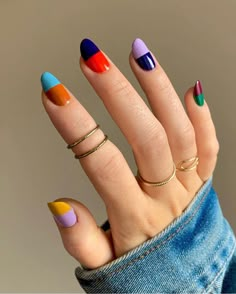 Color Block Nails, Smink Inspiration, Chic Nails, Dope Nails, Trendy Nails