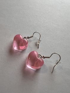 These fun and cute dangling earrings are perfect for women or little girls. The hook is hypoallergenic stainless steel. The heart is plastic. Kawaii Earrings, Kawaii Jewelry, Pink Accessories, Le Crochet, Pretty Bags, Design Your Dream House, Dangling Earrings, Pink Earrings, Kawaii Clothes