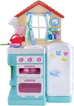 peppa's kitchen playset with oven, stove and sink for children to play in