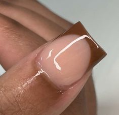 Short French Tip Brown Nails, Deep French Tip Nails Square Short, Brown French Tip Short Nails, Short Nude French Tip Nails, Brown French Tip Nails Square Short, Extra Short Square Acrylic Nails, Brown French Tip Nails Short, Brown Short French Tip Nails, Short Brown Nails Acrylic