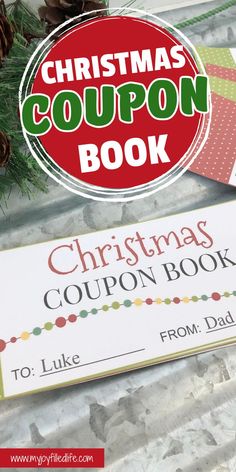 christmas coupon book sitting on top of a table