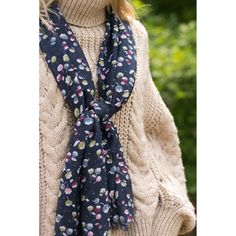 Peony Jasmine Print Scarf - Navy - Wild at Heart Wild At Heart, Twill Weave, Wild Hearts, Silk Shirt, Scarf Print, Floral Tie, Spring Outfit, Peonies, Kitchen Table