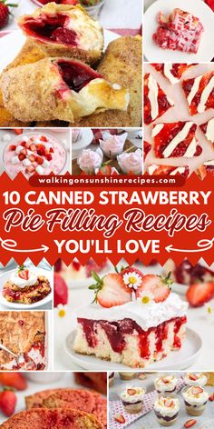 Explore a variety of enticing recipes that showcase the versatility and convenience of canned strawberry pie filling. From decadent desserts to quick and easy treats, discover delicious ways to enhance your baking with these flavorful recipes. Strawberry Pie Filling Uses, Things To Make With Strawberry Pie Filling, Desserts Using Canned Strawberry Pie Filling, Strawberry Filling Recipe Desserts, What To Do With Strawberry Pie Filling, Recipe Using Strawberry Pie Filling, Strawberry Bars With Pie Filling, Desserts Using Strawberry Pie Filling, What Can I Make With Strawberry Pie Filling