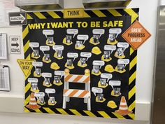 Employee safety board idea to promote safety in the workplace. Bulletin Board Ideas For Work Offices, Employee Engagement Events, Safety In The Workplace, Safety Games, Creative Bulletin Boards, Safety Patrol