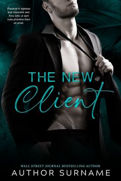 the new client by author surame, with an image of a man in a suit