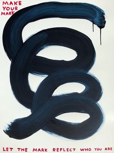 a poster with the letter b painted on it's side and an image of a snake