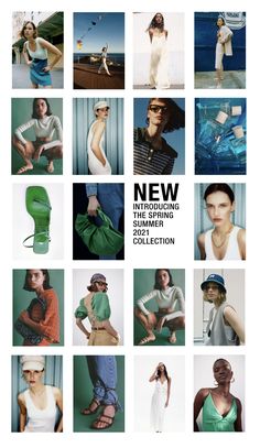 a collage of photos with the words new approaching summer fashion collection on it's cover