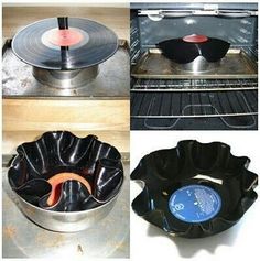 there are four different types of pans in the oven