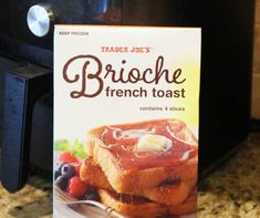 a box of brioche french toast sitting on top of a counter