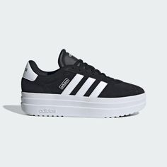 adidas VL Court Bold Schoenen - Zwart | adidas Officiële Shop Adidas Platform Sneakers, Adidas Bold, Looks Adidas, Adidas Vl Court, Kids Football Boots, Bold Shoes, Training Clothes, Adidas Shop, Football Outfits