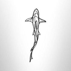 a black and white drawing of a dolphin on a white background with the word, ` '