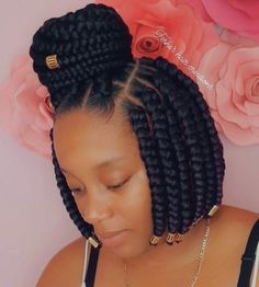 Box Braids Bob, Bob Braids Hairstyles, Short Box Braids Hairstyles, Short Box Braids, Bob Braids, Box Braids Hairstyles For Black Women, Braided Cornrow Hairstyles