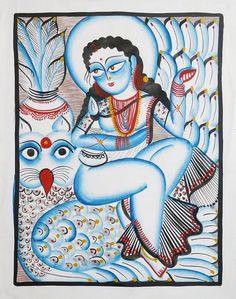 Bengal Painting, Maa Lakshmi, Modern Indian Art, Oil Pastel Drawings Easy