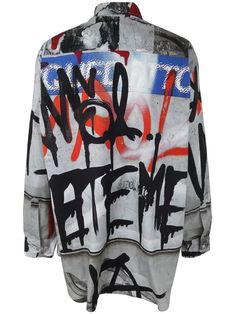 Graffiti Shirt from VETEMENTS Composition: 100% Cotton Graffiti Outfit, Bjork Fashion, Graffiti Clothes, Textiles Moodboard, Graffiti Clothing, Graffiti Fashion, Graffiti Shirt, Japanese Shirt, Anti Fashion