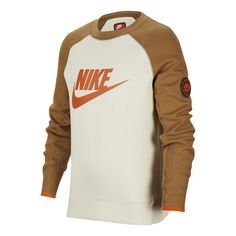 (PS) Nike Sportswear Outdoor Fleece Sweatshirt 'Khaki Orange' FV3999-020 Outdoor Sportswear Long Sleeve Sweatshirt, Outdoor Long Sleeve Sportswear Sweatshirt, Fall Outdoor Sportswear Tops, Nike Sporty Winter Sweatshirt, Sporty Nike Sweatshirt For Winter, Sporty Fleece Sweatshirt For Outdoor, Sporty Hooded Khaki Sweatshirt, Fleece Sweatshirt For Sports Season Outdoor Activities, Fleece Sweatshirt For Sports Season