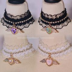 ⭐️Item: The Doll Lace Necklace only   ⭐️Size:  ❤1/3 Neck circumference 9-14cm. ❤1/4 Neck circumference 6.5-9cm. ❤Custom size within 18 cm (contact us  ⭐️Note: ❤The necklace for sell only, the doll and other accessories are not included  ❤This shop sell for BJD Accessories, not for Human  ❤Doll's Accessories are handmade, so they cannot be 100% prefect.  ⭐️Shipping from China within 10 business days after payment by via registered mail with a tracking number. Bjd Accessories, Rare Things, Doll Angel, Diy Kandi Bracelets, Human Doll, Diy Kandi, Sweet Accessories, Dnd Dragons, Lace Choker