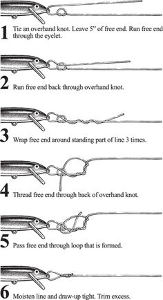 the instructions for how to use crochet hooks in different types of fishing gear