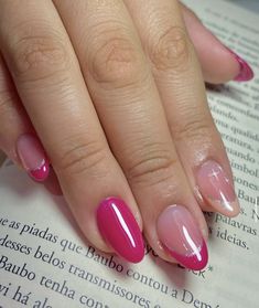 Red Ombre Nails, Gel Nails French, Nail Tip Designs, Color For Nails, Pink Ombre Nails, Soft Nails, Instagram Nails