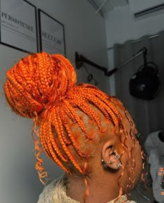 Orange Braids, Scalp Braids, Hair Color Orange