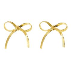 PRICES MAY VARY. GOLD BOW EARRINGS - Elevate your style with our pretty bow stud earrings. Featuring a gorgeous bowknot design and delicate ribbon, they are a must-have accessory for adding a touch of glamour to any look. HYPOALLERGENIC MATERIAL - Made of high quality brass with stunning shiny finish, nickel-free and lead-free hypoallergenic gold bow earrings for women's sensitive ears. Lightweight and comfortable to wear all day. RIBBON BOW EARRINGS - Bow tied ribbons, symbolizing something to Chain Earrings Dangle, Knot Stud Earrings, Knot Studs, Bow Knot, Knot Earrings, Earrings Cute, Bow Earrings, Earrings Statement, Brass Earrings