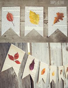 an image of fall leaves on the clothes line with words that read simple as that