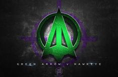 the green arrow logo is shown in this dark background, with purple and black colors