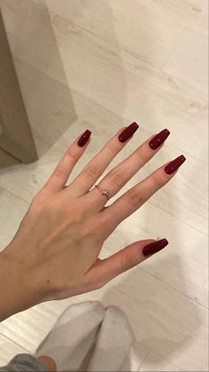 Red Acrylic Nails, Red Nail, Ballerina Nails, Nature Tattoos, Classy Nails, Nail Arts, Long Acrylic Nails, Cute Acrylic Nails