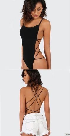 Backless Bodysuit Outfit, Hot Bodysuits, Bodysuit Outfit, Backless Bodysuit, Trendy Swimsuits, Swimsuits Outfits, Cami Bodysuit, Body Suit Outfits, Bodysuit Fashion