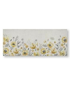 a white and yellow floral wallpaper border