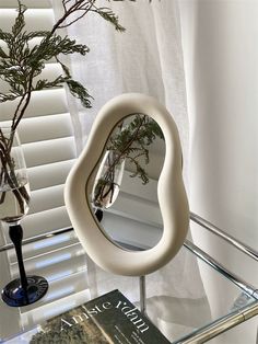 Nordic Asymmetric mirror by LoveÉcru | LoveÉcru Cream Color Aesthetic, Cite Mirrors, Art Mirror, Make Up Mirror, Wall Mirrors, Aesthtic Wall Mirror, Table Mirror, Aesthetic Mirror, Swirl Mirror Aesthetic