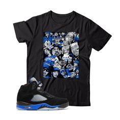 T-shirt match Jordan 5 Racer Blue Sneaker Head, Cool T Shirts, Rap