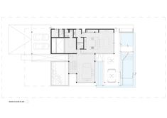 the floor plan for this modern house shows that it is very small and has no windows