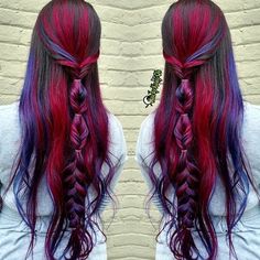 Purple Ideas, Awesome Hair, Bright Hair, Penteado Cabelo Curto, Mermaid Hair, Rainbow Hair, Cool Hair Color, Color Hair, Crazy Hair